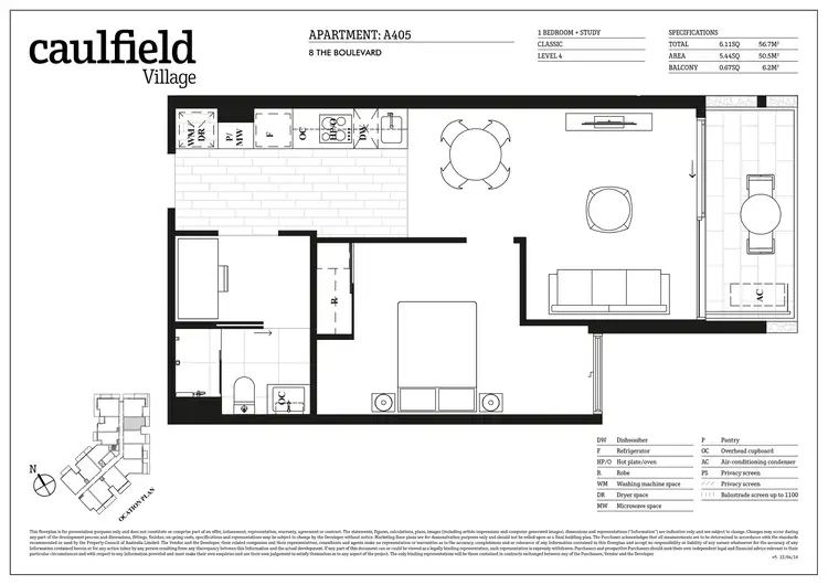 Floorplan of Homely apartment listing, 405/2 Caulfield Boulevard, Caulfield North VIC 3161