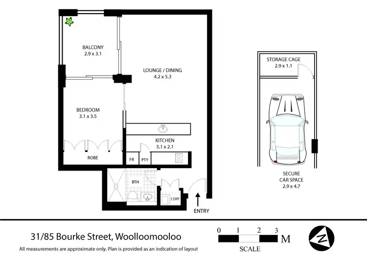 Floorplan of Homely apartment listing, 31/85 Bourke Street, Woolloomooloo NSW 2011