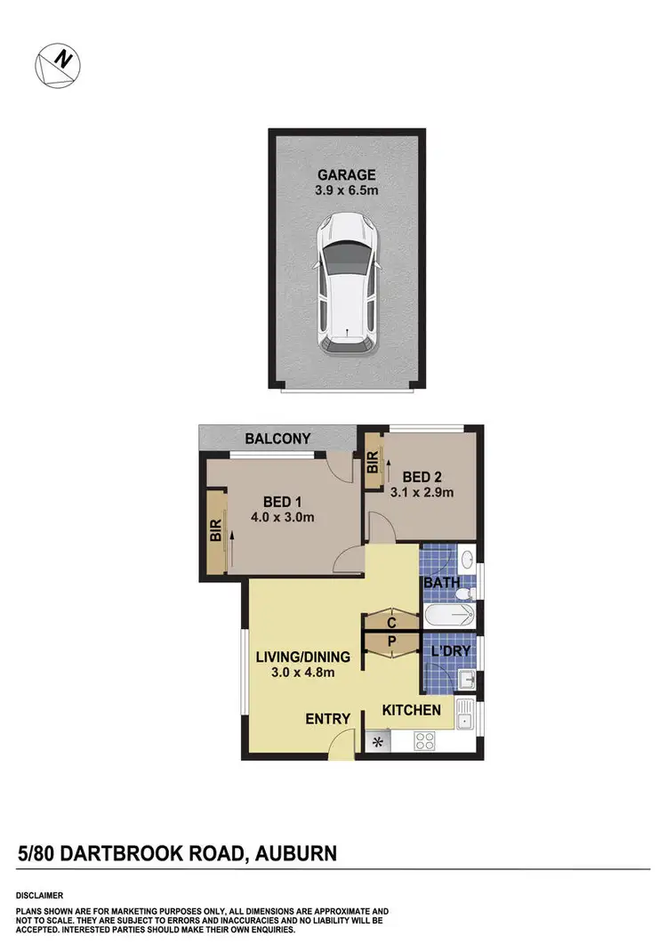 Floorplan of Homely unit listing, 5/80 Dartbrook Road, Auburn NSW 2144