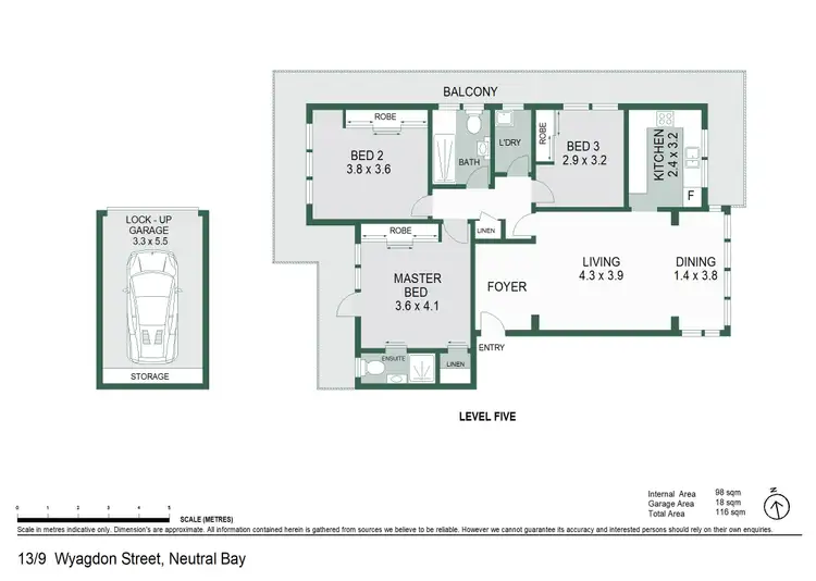 Floorplan of Homely apartment listing, 13/9 Wyagdon Street, Neutral Bay NSW 2089