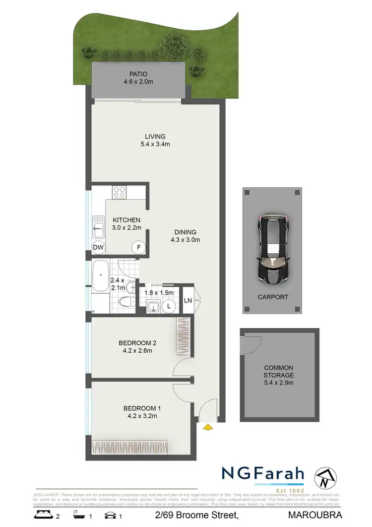 Floorplan of Homely apartment listing, 2/69 Broome Street, Maroubra NSW 2035