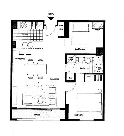 Floorplan of Homely apartment listing, 2309/620 Collins Street, Melbourne VIC 3000
