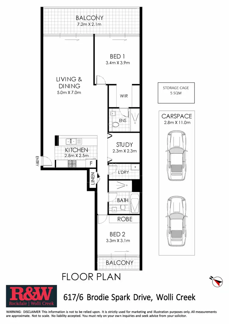 Floorplan of Homely apartment listing, 617/6 Brodie Spark Drive, Wolli Creek NSW 2205