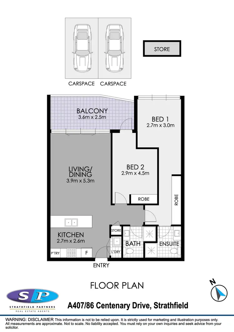 Floorplan of Homely apartment listing, A407/86 Centenary Drive, Strathfield NSW 2135