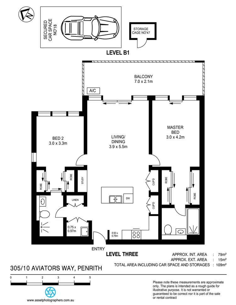 Floorplan of Homely apartment listing, 305/10 Aviators Way, Penrith NSW 2750
