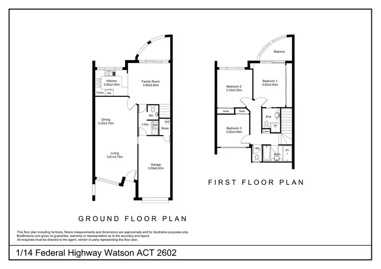 Floorplan of Homely townhouse listing, 1/14 Federal Highway, Watson ACT 2602