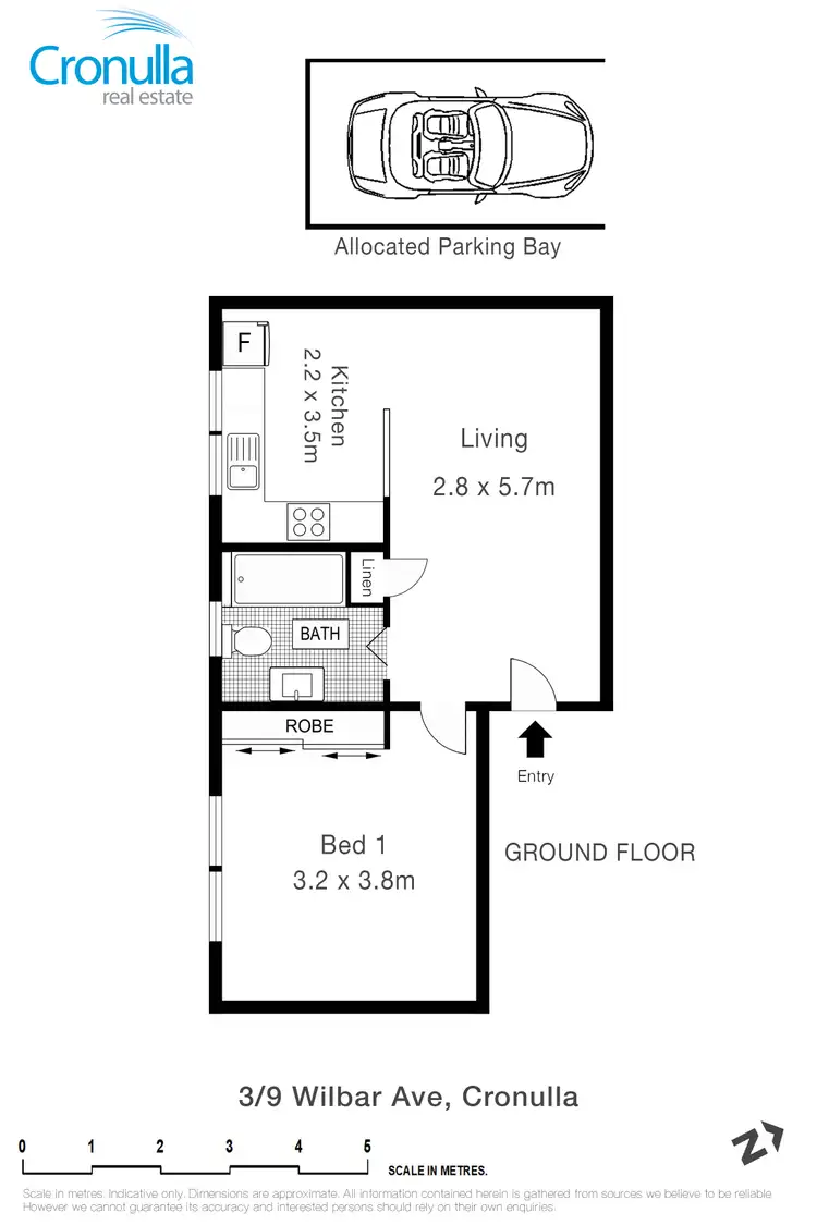 Floorplan of Homely apartment listing, 3/9 Wilbar Avenue, Cronulla NSW 2230
