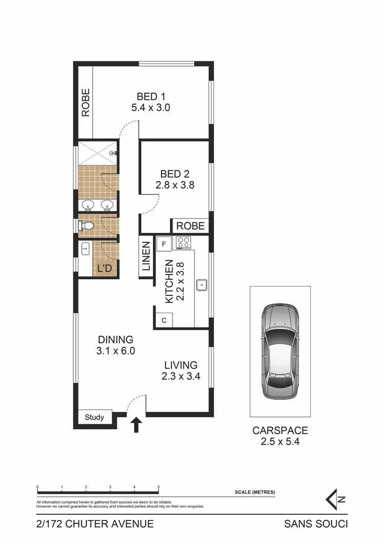 Floorplan of Homely apartment listing, 2/172 Chuter Avenue, Sans Souci NSW 2219