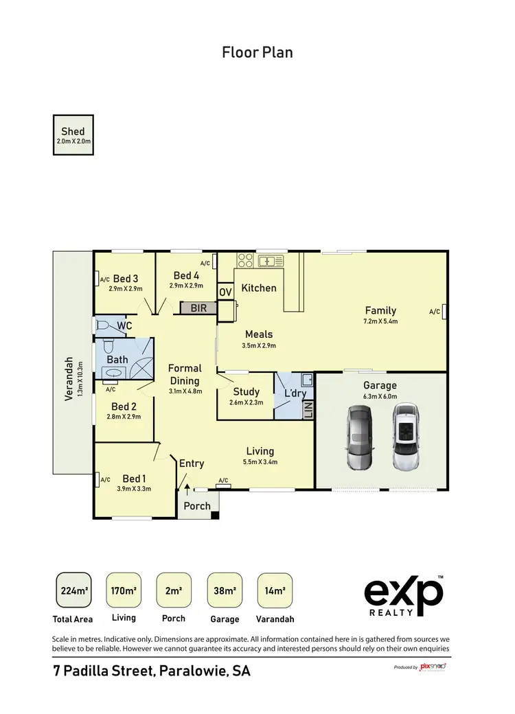 Floorplan of Homely house listing, 7 Padilla Street, Paralowie SA 5108