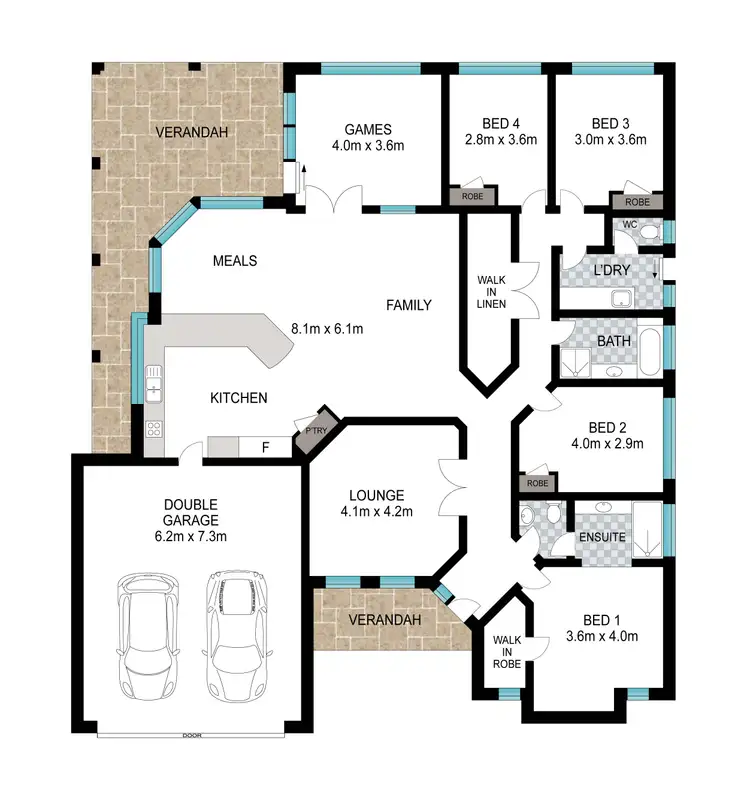 Floorplan of Homely house listing, 1 Antelope Turn, Dalyellup WA 6230