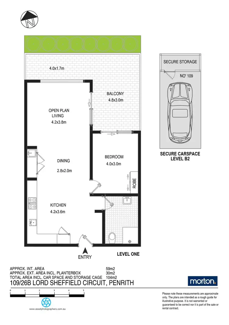 Floorplan of Homely apartment listing, 109/26B Lord Sheffield Circuit, Penrith NSW 2750
