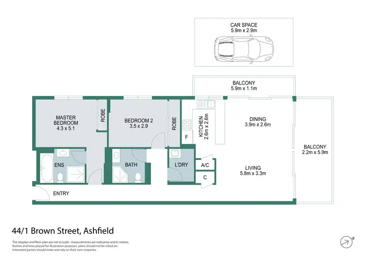 Floorplan of Homely unit listing, 44/1 Brown Street, Ashfield NSW 2131