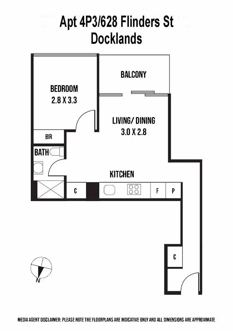 Floorplan of Homely apartment listing, 4P3/628 Flinders Street, Docklands VIC 3008