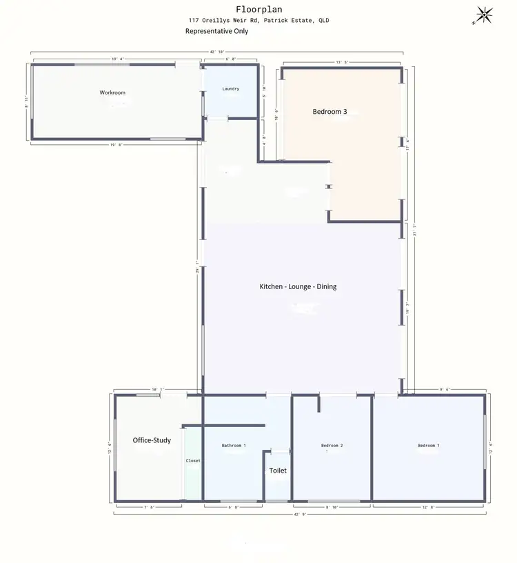 Floorplan of Homely rural property listing, 117 O'reillys Weir Road, Patrick Estate QLD 4311
