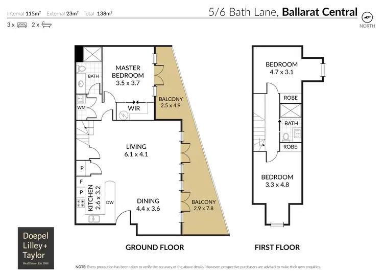 Floorplan of Homely apartment listing, 5/6 Bath Lane, Ballarat Central VIC 3350