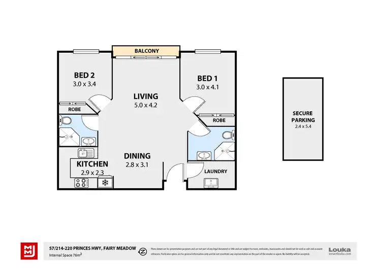 Floorplan of Homely unit listing, 57/214-220 Princes Highway, Fairy Meadow NSW 2519