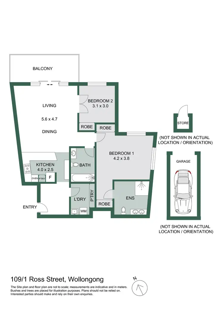 Floorplan of Homely apartment listing, 109/1 Ross Street, Wollongong NSW 2500