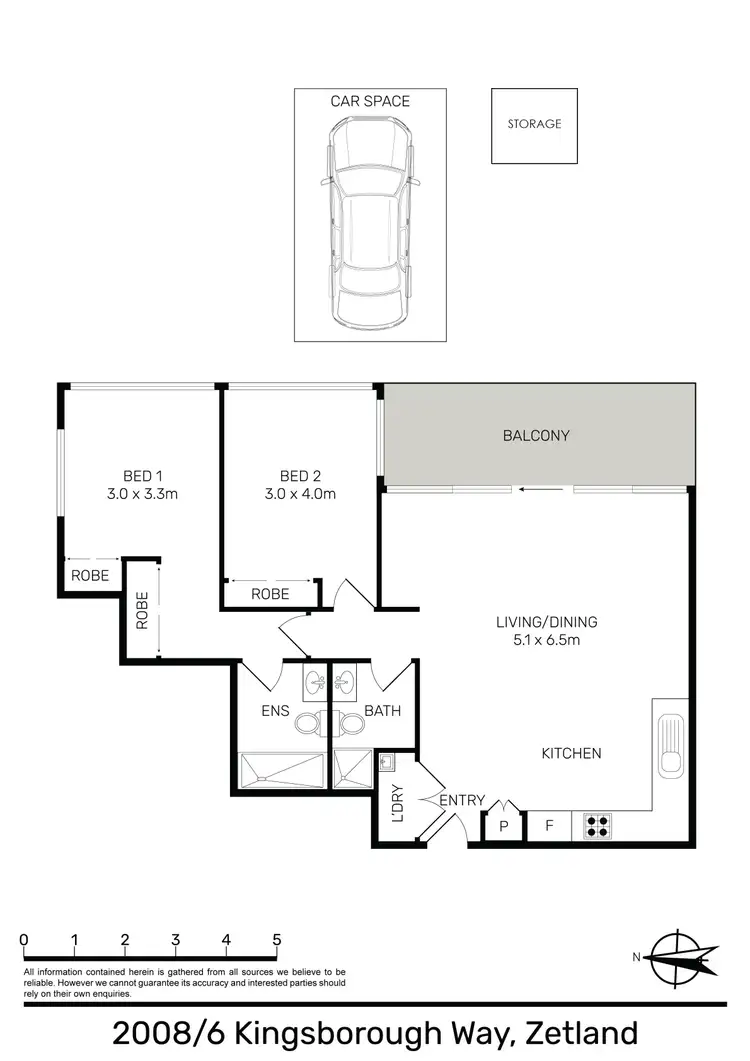 Floorplan of Homely apartment listing, 2008/6 Kingsborough Way, Zetland NSW 2017