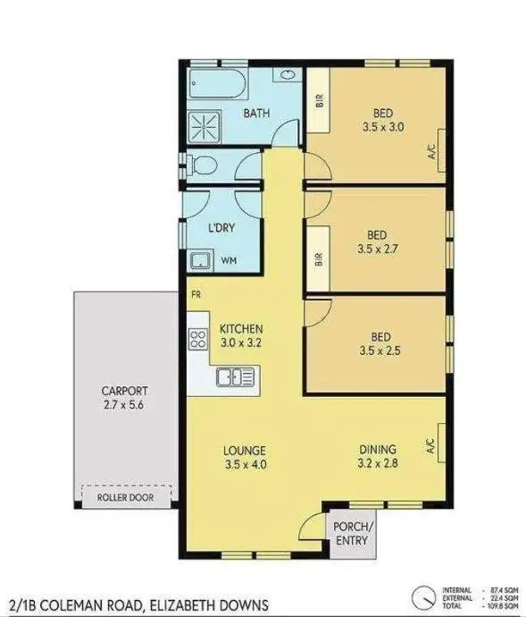 Floorplan of Homely villa listing, 2/1B Coleman Road, Elizabeth Downs SA 5113