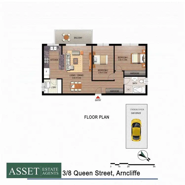 Floorplan of Homely apartment listing, 3/8 Queen Street, Arncliffe NSW 2205