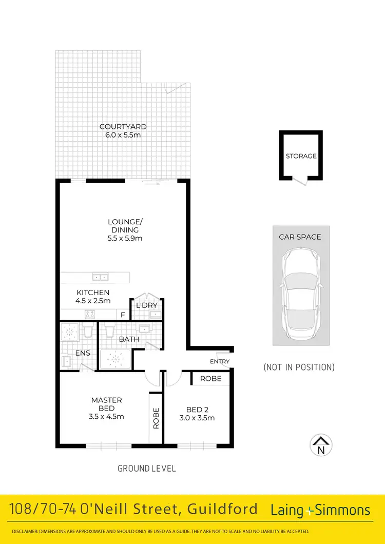 Floorplan of Homely unit listing, 108/70-74 O'neill Street, Guildford NSW 2161