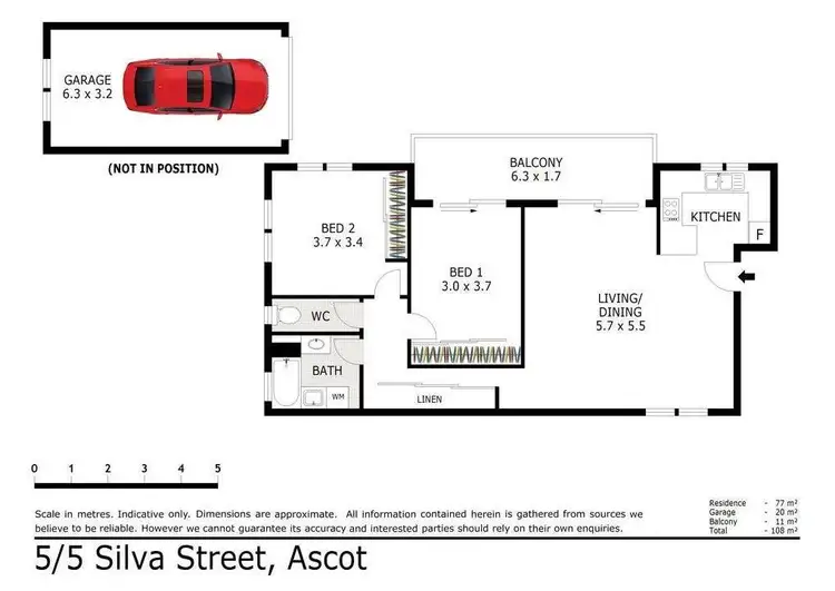 Floorplan of Homely unit listing, 5/5 Silva Street, Ascot QLD 4007