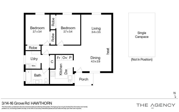 Floorplan of Homely apartment listing, 3/14-16 Grove Road, Hawthorn VIC 3122