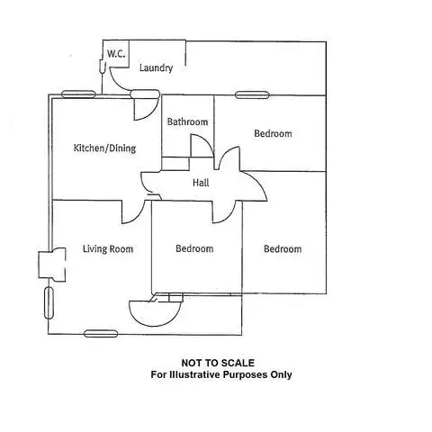 Floorplan of Homely semi-detached listing, 1 Dennis Street, Whyalla Stuart SA 5608