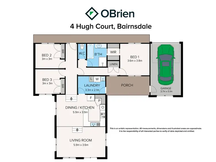 Floorplan of Homely house listing, 4 Hugh Court, Bairnsdale VIC 3875