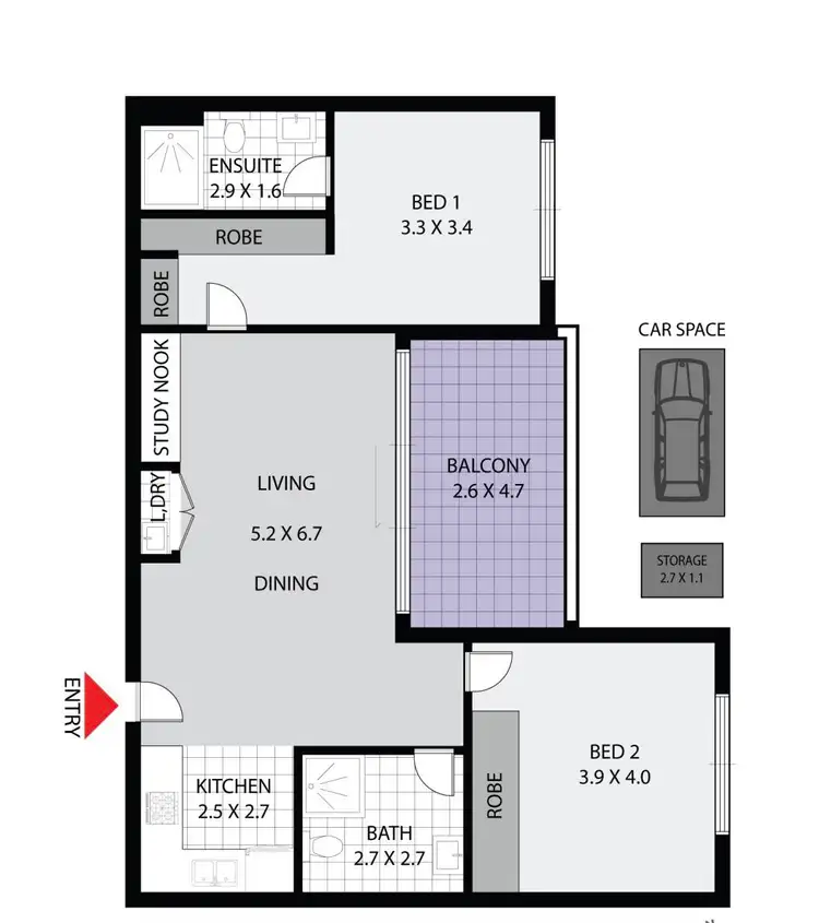 Floorplan of Homely unit listing, A102/35-37 Rawson Street, Auburn NSW 2144