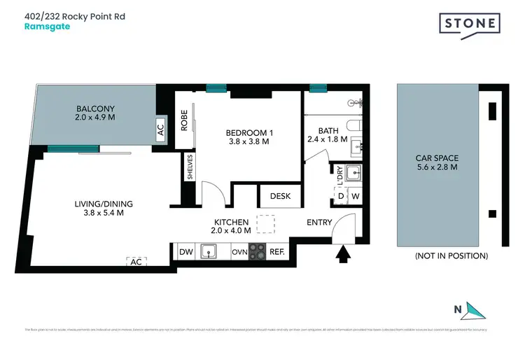 Floorplan of Homely apartment listing, 402/232 Rocky Point Road, Ramsgate NSW 2217