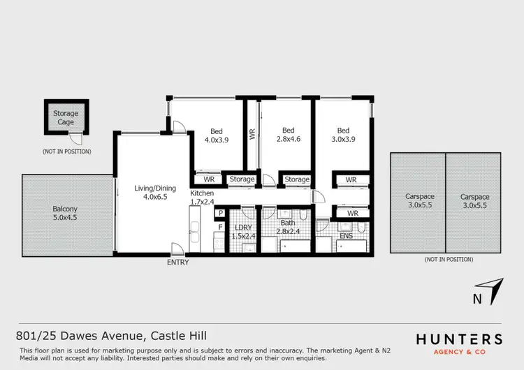 Floorplan of Homely unit listing, 801/25 Dawes Avenue, Castle Hill NSW 2154