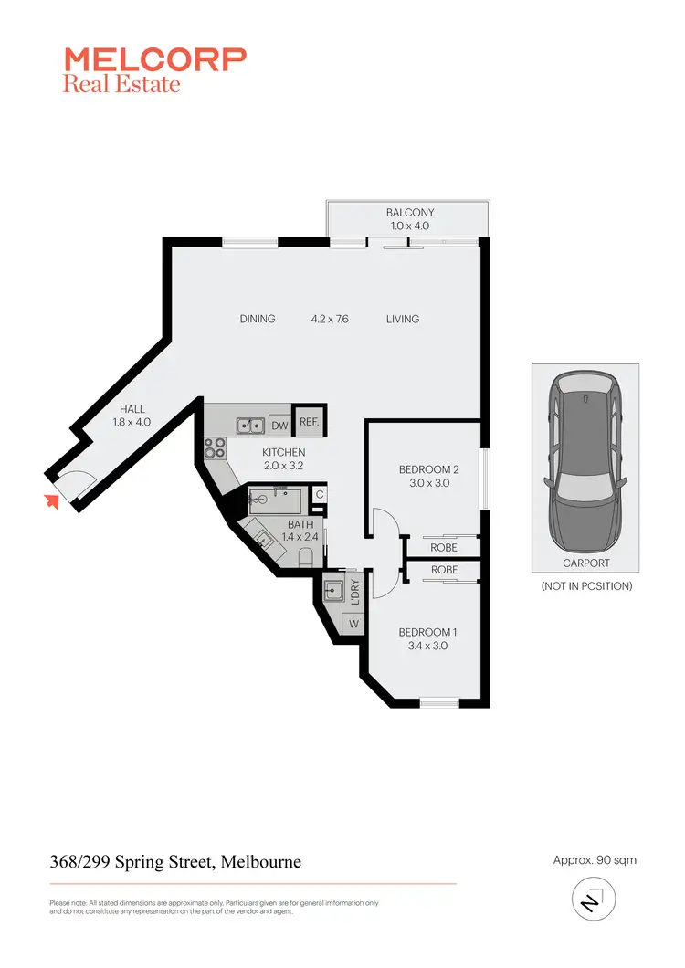 Floorplan of Homely apartment listing, 368/299 Spring Street, Melbourne VIC 3000