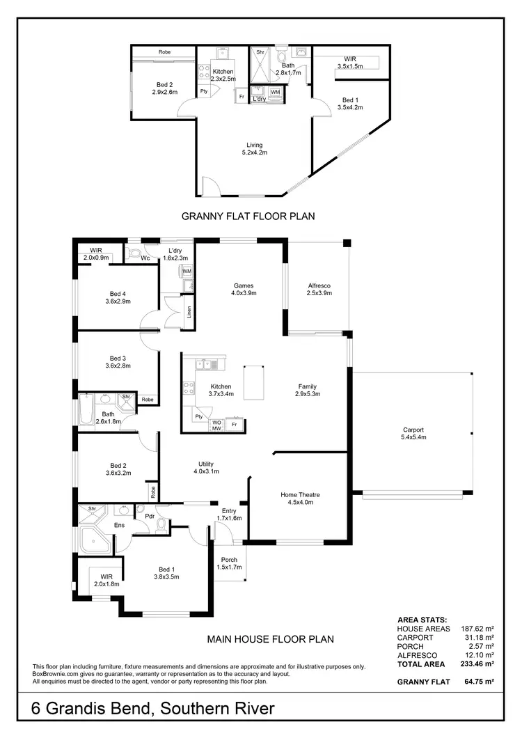 Floorplan of Homely house listing, 6 Grandis Bend, Southern River WA 6110