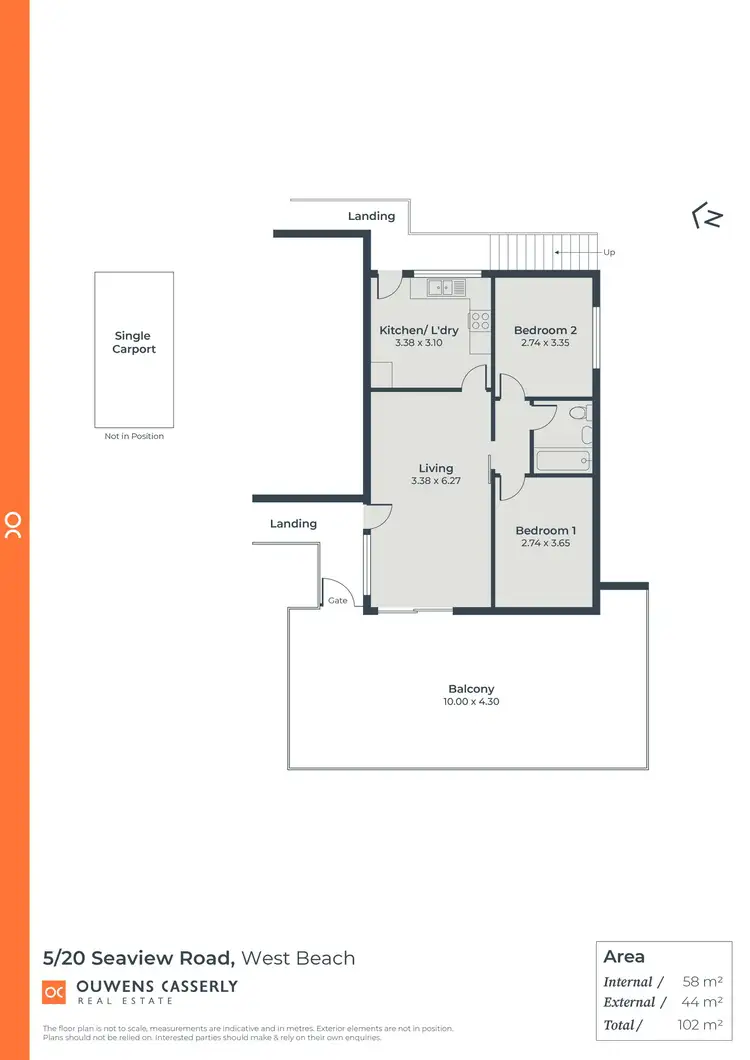 Floorplan of Homely unit listing, 5/20 Seaview Road, West Beach SA 5024