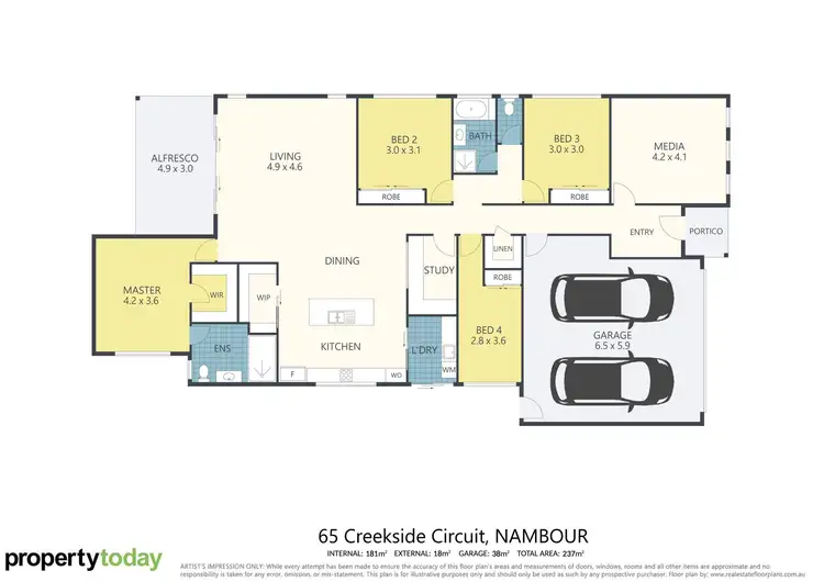 Floorplan of Homely house listing, 65 Creekside Circuit, Nambour QLD 4560