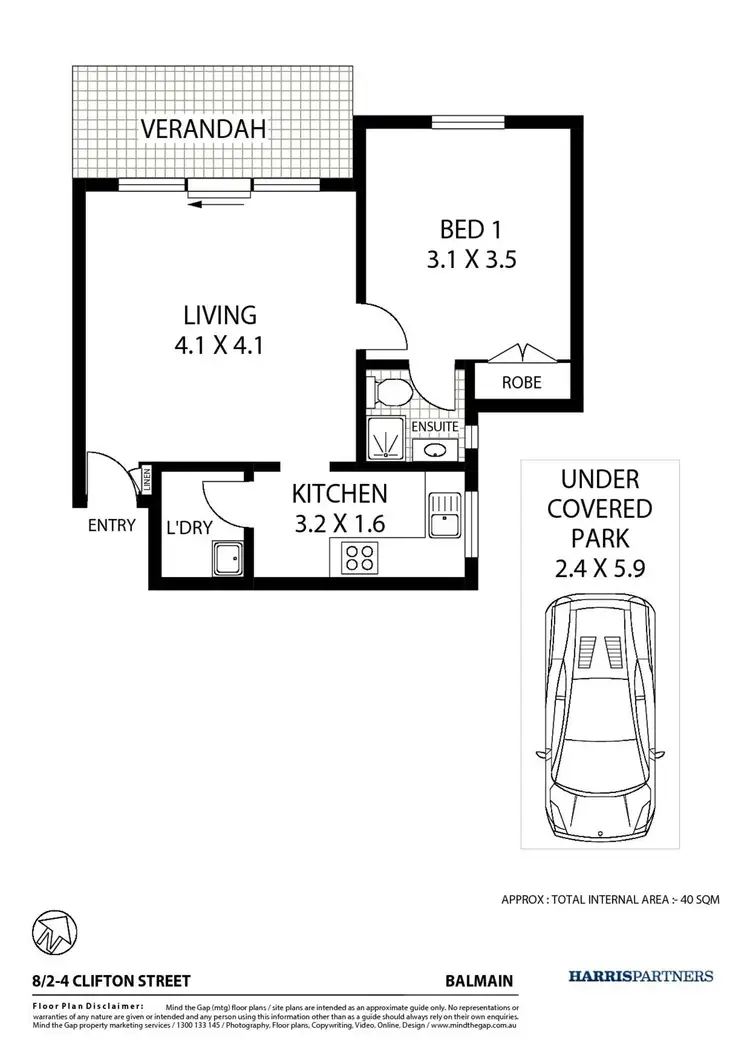 Floorplan of Homely unit listing, 8/2-4 Clifton Street, Balmain East NSW 2041