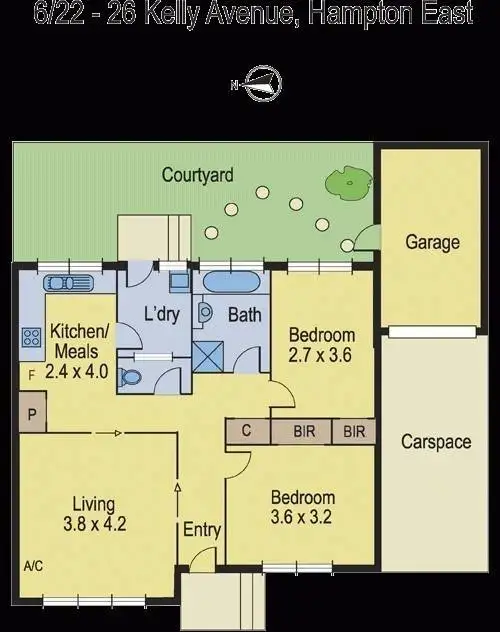 Floorplan of Homely unit listing, 6/22 Kelly Ave, Hampton East VIC 3188