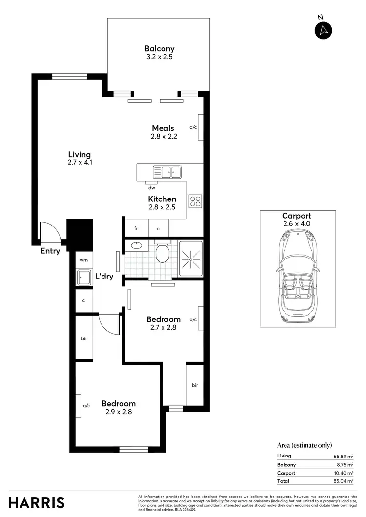 Floorplan of Homely apartment listing, 8/100-104 Alma Terrace, Woodville West SA 5011