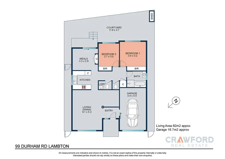 Floorplan of Homely villa listing, 99 Durham Road, Lambton NSW 2299