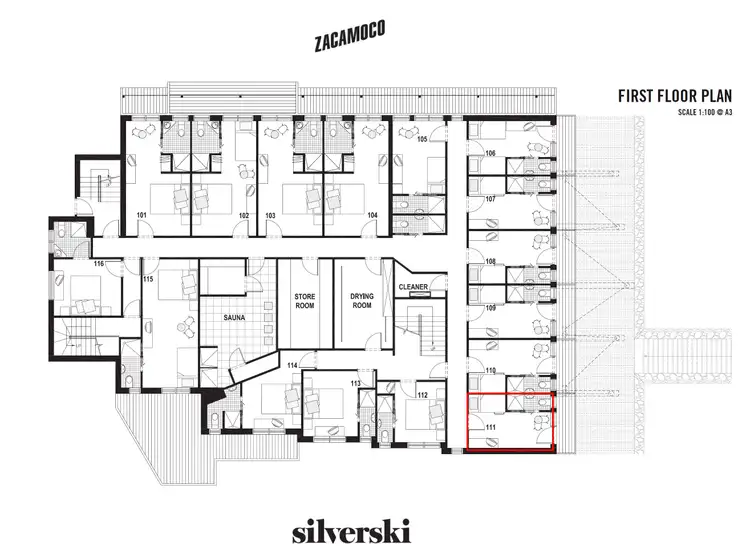 Floorplan of Homely studio listing, 111/1 Sitzmark Street, Falls Creek VIC 3699