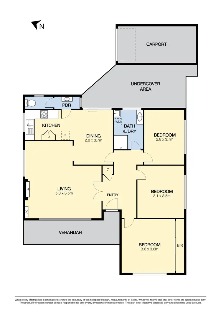 Floorplan of Homely unit listing, 1/60 Huddersfield Road, Deer Park VIC 3023