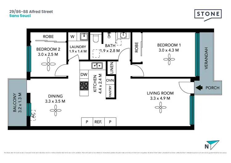 Floorplan of Homely unit listing, 29/86-88 Alfred Street, Sans Souci NSW 2219