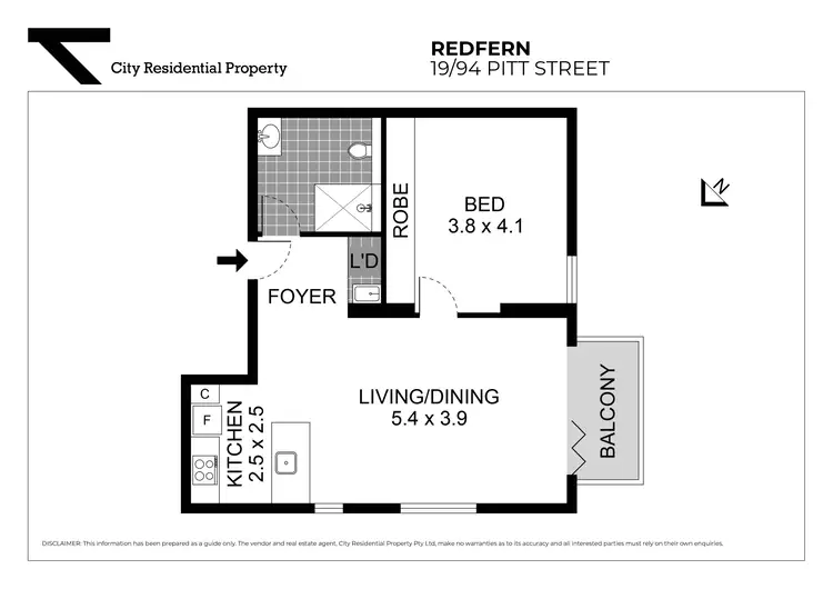 Floorplan of Homely apartment listing, 19/94 Pitt Street, Redfern NSW 2016