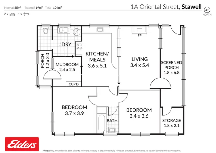 Floorplan of Homely house listing, 1A Oriental Street, Stawell VIC 3380