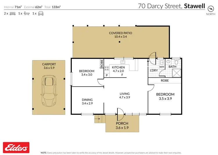Floorplan of Homely house listing, 70 Darcy Street, Stawell VIC 3380