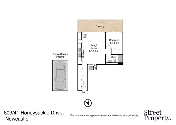 Floorplan of Homely apartment listing, 603/41 Honeysuckle Drive, Newcastle NSW 2300