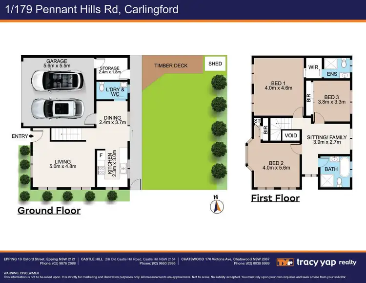 Floorplan of Homely townhouse listing, 1/179 Pennant Hills Road, Carlingford NSW 2118