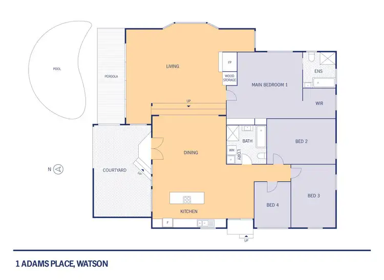 Floorplan of Homely house listing, 1 Adams Place, Watson ACT 2602