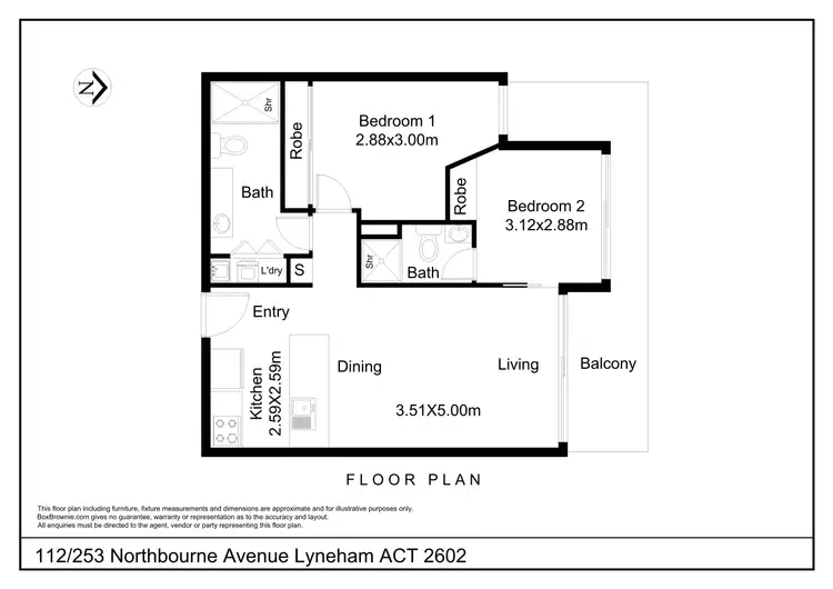 Floorplan of Homely apartment listing, 112/253 Northbourne Avenue, Lyneham ACT 2602